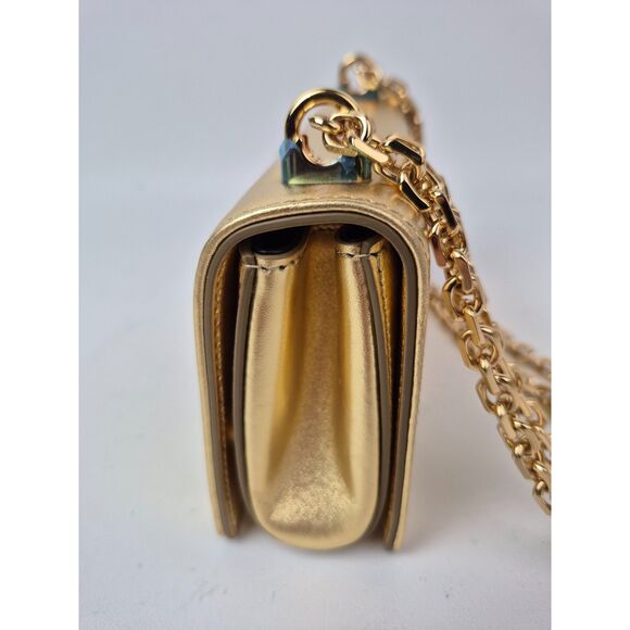 Dolce & Gabbana DG Girls Metallic Gold Phone Case Shoulder Bag - Picture 4 of 9